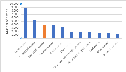 Figure 3. Estimated cancer mortality in Australia, 2024 